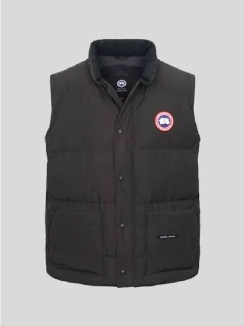 Canada Goose Black Quilted Down Vest with Logo Patch